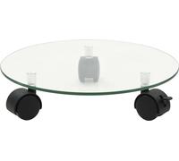 vidaXL Supporto per piante con rotelle 2 pezzi in vetro temperato 28 cm rotondo