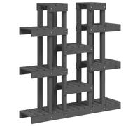 AX Portavasi Supporto Fiori Grigio Legno Massello Patio 104.5x25x109.5cm 822094