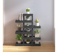 vidaXL Supporto per Piante Grigio 85x25x109,5cm Legno Massello di Pino