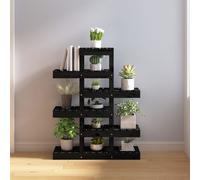 vidaXL Supporto per Piante Nero 85x25x109,5 cm Legno Massello di Pino