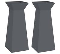 vidaXL Portavaso quadrato color antracite per interni ed esterni, stile moderno, in plastica resistente, facile da pulire, decorazione perfetta per la casa e le piante