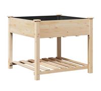 vidaXL Portavasi quadrato grande, 90 cm, in legno di pino beige/metallo, per interni ed esterni, resistente alle intemperie, salvaspazio, fioriera da balcone urbano con drenaggio