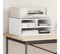 vidaXL Supporto per Stampante Bianco 49x40x22,5 cm Legno Multistrato, Tavolo per Stampante, Organizer per File, Supporto per Stampante con portaoggetti