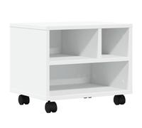 vidaXL Supporto per Stampante con Ruote Bianco 41x32x34,5 cm, Supporto per Computer, Organizer per Stampante, Tavolo da Stampante portaoggetti