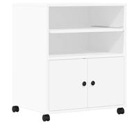 vidaXL Supporto per Stampante con Ruote Bianco 60x48x74 cm