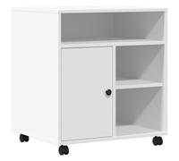 vidaXL Supporto per Stampante con Ruote Bianco 60x50x67 cm