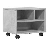 vidaXL Supporto per Stampante con Ruote Grigio Cemento 41x32x34,5 cm