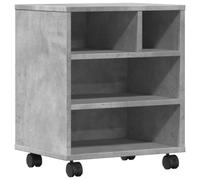 vidaXL Supporto per Stampante con Ruote Grigio Cemento 41x32x48 cm