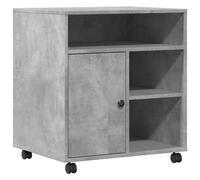 vidaXL Supporto per Stampante con Ruote Grigio Cemento 60x50x67 cm