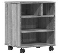 vidaXL Supporto per Stampante con Ruote Grigio Sonoma 41x32x48 cm