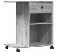vidaXL Supporto per Stampante con Ruote Grigio Sonoma 60x40x68,5 cm