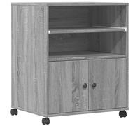 vidaXL Supporto per Stampante con Ruote Grigio Sonoma 60x48x74 cm