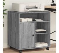 vidaXL Supporto per Stampante con Ruote Grigio Sonoma 60x50x67 cm, Supporto per Computer, Organizer per Stampante, Tavolo da Stampante portaoggetti