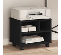 vidaXL Supporto per Stampante con Ruote Nero 41x32x34,5 cm