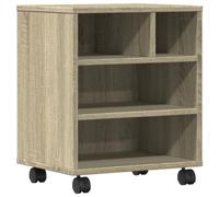 vidaXL Supporto per Stampante con Ruote Rovere Sonoma 41x32x48 cm, Supporto per Computer, Organizer per Stampante, Tavolo da Stampante portaoggetti
