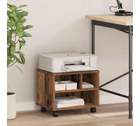 vidaXL Supporto per Stampante con Ruote Legno Vecchio 41x32x33,5 cm