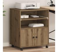 vidaXL Supporto per Stampante Rovere Artigianale 60 x 48 x 74 cm, Supporto da Ufficio Moderno, ripiano per Stampante Rettangolare, Storage Compatto e Organizer efficiente