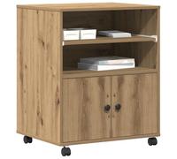 vidaXL Supporto per Stampante Rovere Artigianale 60 x 48 x 74 cm, Supporto da Ufficio Moderno, ripiano per Stampante Rettangolare, Storage Compatto e Organizer efficiente