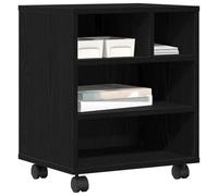 vidaXL Supporto per Stampante Rovere Nero 41 x 32 x 48 cm