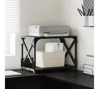 vidaXL Supporto per Stampante Rovere Nero 44 x 26 x 31.5 cm