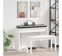 vidaXL Supporto per Tastiera Bianco 100 x 32 x 64 cm Legno multistrato, Supporto per tastiera in legno, resistente e moderno, accessorio da salotto per la musica, ideale per studio