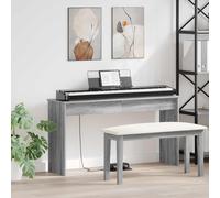 vidaXL Supporto per Tastiera Grigio Sonoma 120 x 32 x 64 cm, Supporto per tastiera moderno rettangolare, arredamento musicale durevole per posizionamento di strumenti e aiuto alla pratica in salotto