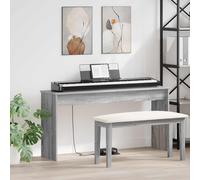 vidaXL Supporto per Tastiera Grigio Sonoma 130 x 32 x 64 cm, Supporto per tastiera moderno rettangolare, arredamento musicale durevole per posizionamento di strumenti e aiuto alla pratica in salotto