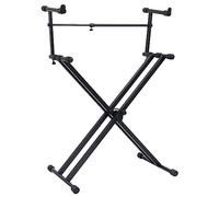 vidaXL Supporto per Tastiera Musicale a Doppia Staffa a X Nero