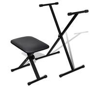 vidaXL Supporto per Tastiera Regolabile Panchina in Similpelle Stand Keyboard