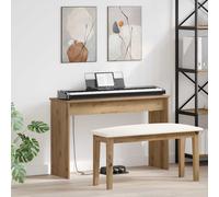 vidaXL Supporto per Tastiera Rovere artigianale 100 x 32 x 64 cm, Supporto per tastiera moderno rettangolare, arredamento musicale durevole per posizionamento di strumenti e aiuto alla pratica in sal