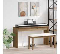 vidaXL Supporto per Tastiera Rovere artigianale 120 x 32 x 64 cm, Supporto per tastiera moderno rettangolare, arredamento musicale durevole per posizionamento di strumenti e aiuto alla pratica in sal