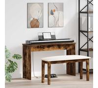 vidaXL Supporto per Tastiera Rovere fumé 100 x 32 x 64 cm, Supporto per tastiera moderno rettangolare, arredamento musicale durevole per posizionamento di strumenti e aiuto alla pratica in salotto