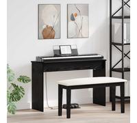 vidaXL Supporto per Tastiera Rovere Nero 100 x 32 x 64 cm