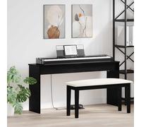 vidaXL Supporto per Tastiera Rovere Nero 130 x 32 x 64 cm