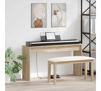 vidaXL Supporto per Tastiera Rovere Sonoma 120 x 32 x 64 cm, Supporto per tastiera moderno rettangolare, arredamento musicale durevole per posizionamento di strumenti e aiuto alla pratica in salotto
