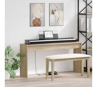 vidaXL Supporto per Tastiera Rovere Sonoma 130 x 32 x 64 cm, Supporto per tastiera moderno rettangolare, arredamento musicale durevole per posizionamento di strumenti e aiuto alla pratica in salotto