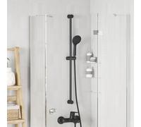 vidaXL Supporto per Testa di Doccia Nero 101 cm Acciaio Inox