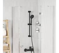 vidaXL Supporto per Testa di Doccia Nero 71 cm Acciaio Inox
