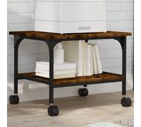 vidaXL Supporto Stampante 2 Livelli Rovere Fumo 50x40x38cm Multistrato