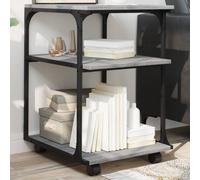 vidaXL Supporto Stampante 3 Piani Grigio Sonoma 43x48x64cm Multistrato