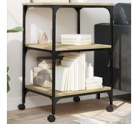 vidaXL Supporto Stampante 3 Piani Rovere Sonoma 50x41x75cm Multistrato
