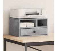 vidaXL Supporto Stampante Grigio Cemento 40x32x22,5 Legno Multistrato