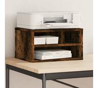 vidaXL Supporto Stampante Rovere Fumo 40x32x22,5 cm Legno Multistrato, Tavolo per Stampante, Organizer per File, Supporto per Stampante con portaoggetti
