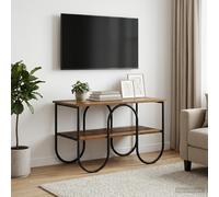 vidaXL Supporto TV 80 x 40 x 50 cm Legno antico Legno multistrato | Il telaio in acciaio zincato offre una presa forte, le eleganti aste in metallo offrono una base robusta e stabile