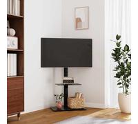 vidaXL Supporto TV Angolare 2 Ripiani per 32-65 Pollici Nero