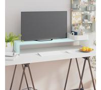 vidaXL Supporto TV / Rialzo Monitor in Vetro Verde 100x30x13 cm