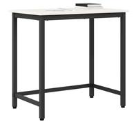 vidaXL Tavolo Bianco 80 x 50 x 77 cm Legno ingegnerizzato e Acciaio, Scrivania Regolabile, Moderna, in Legno Flessibile, Struttura in Acciaio, Tavolo Mobile per Casa, Ufficio