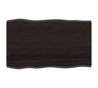 vidaXL Piano Tavolo Marrone Scuro 100x60x(2-4) cm Rovere Non Trattato