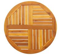 vidaXL Piano per Tavolo Ø70x2 cm Rotondo in Legno Massello di Acacia