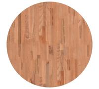 vidaXL Piano per Tavolo Ø80x2,5 cm Rotondo in Legno Massello di Faggio